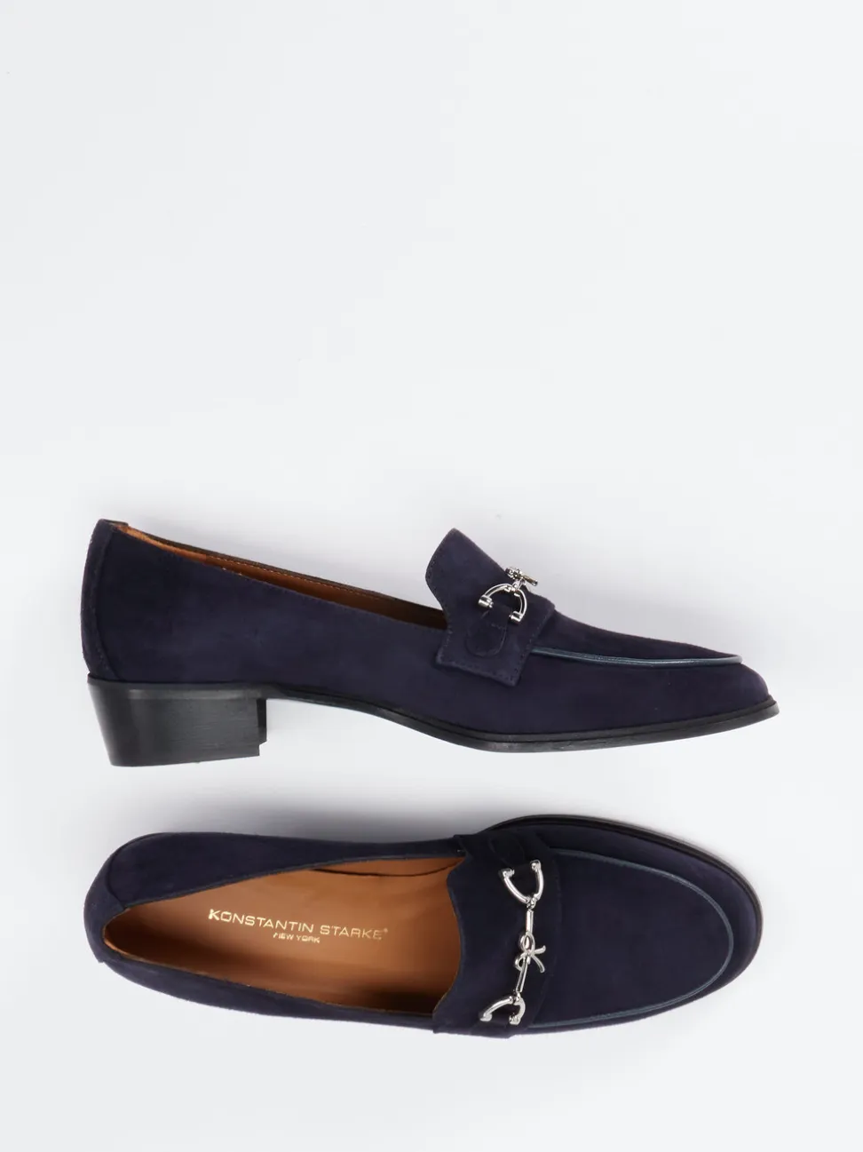 Konstantin Starke – Loafer aus Veloursleder Dunkelblau