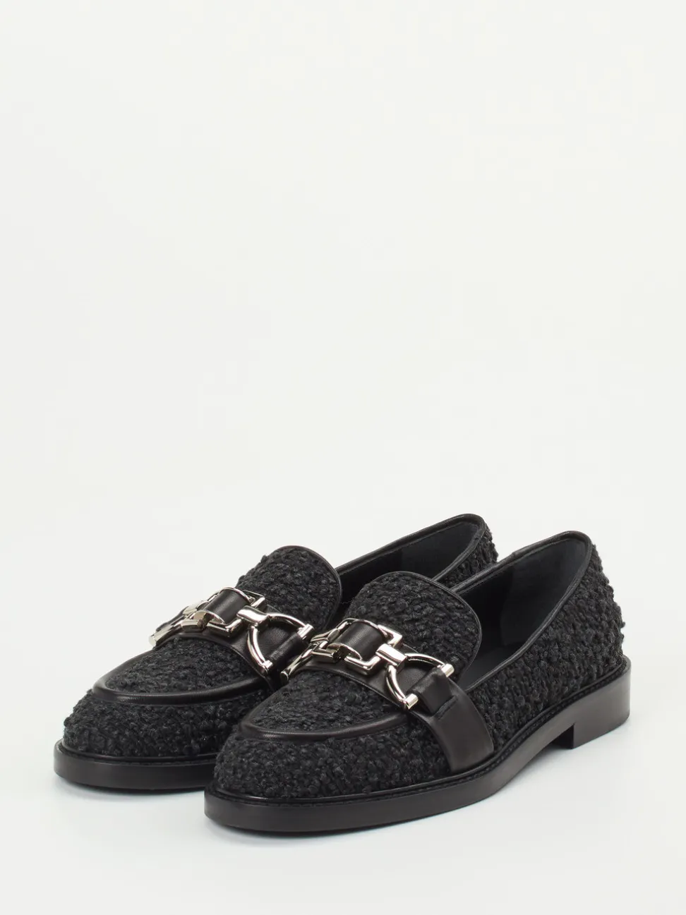 Konstantin Starke – Loafer aus Bouclé-Textil Schwarz