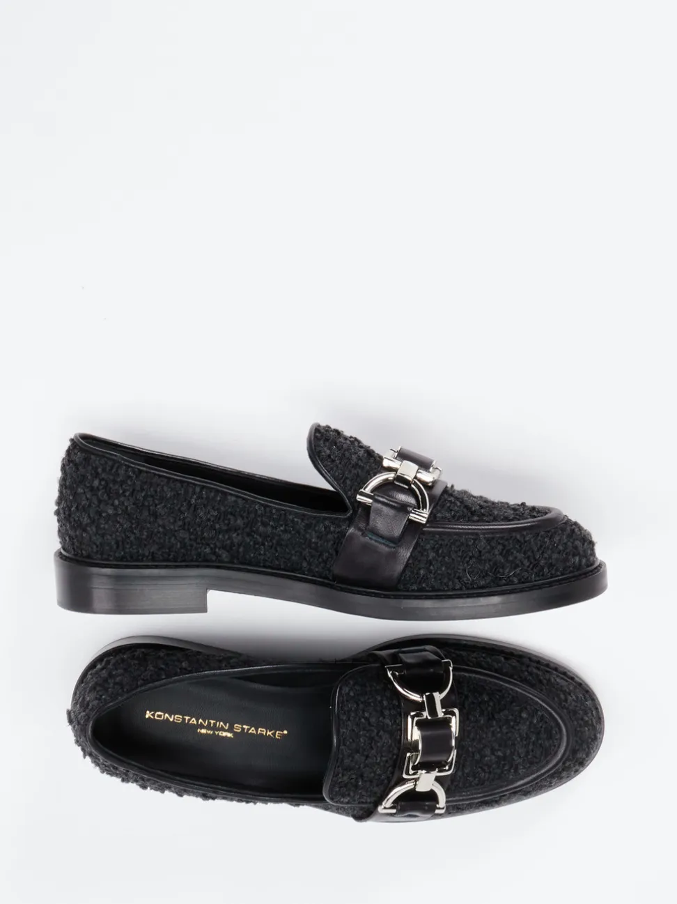 Konstantin Starke – Loafer aus Bouclé-Textil Schwarz