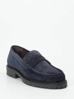 Konstantin Starke – Loafer aus Veloursleder dunkelblau