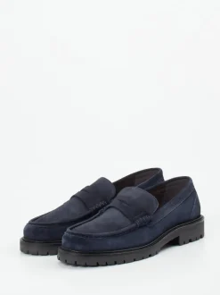Konstantin Starke – Loafer aus Veloursleder dunkelblau