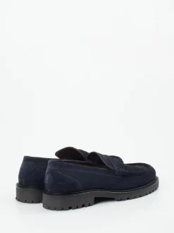 Konstantin Starke – Loafer aus Veloursleder dunkelblau