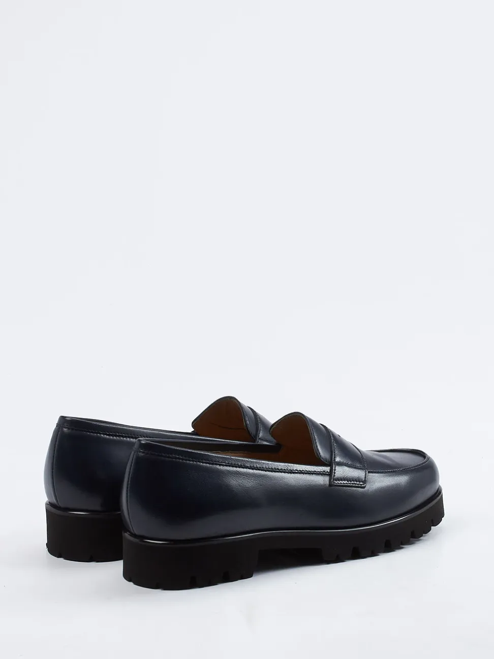 Konstantin Starke – Loafer aus glänzendem Lammleder Dunkelblau