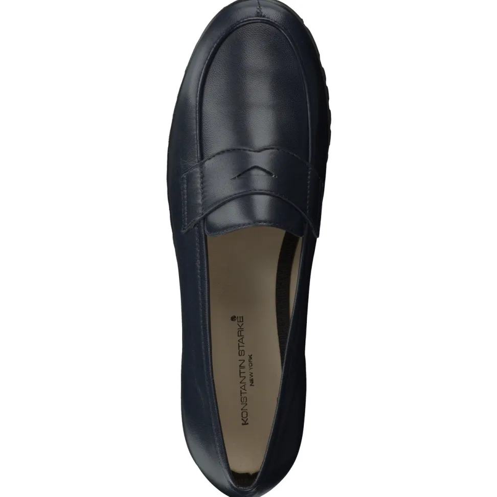 Konstantin Starke – Loafer aus glänzendem Lammleder Dunkelblau