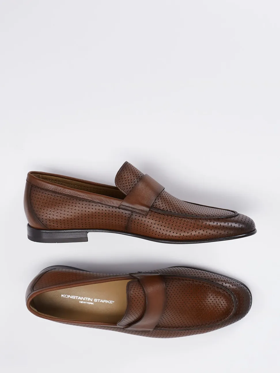 Konstantin Starke – Loafer aus geprägtem Leder braun
