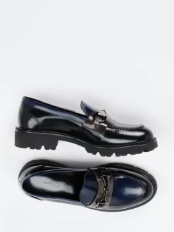 Konstantin Starke – Loafer aus Hochglanzleder Dunkelblau