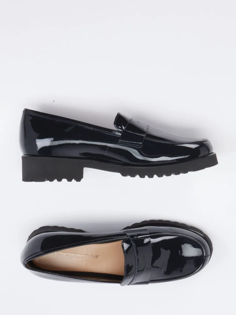 Konstantin Starke – Loafer aus Lackleder Blau