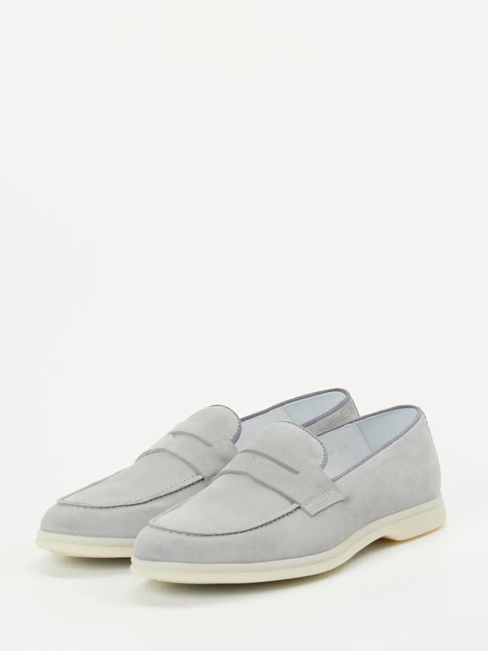 Konstantin Starke – Loafer aus Veloursleder hellgrau
