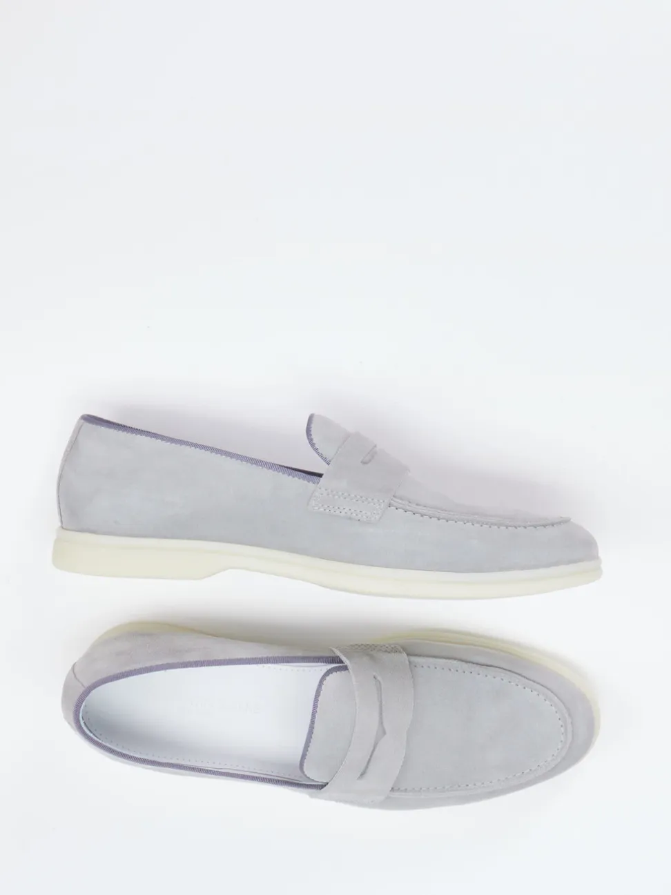 Konstantin Starke – Loafer aus Veloursleder hellgrau