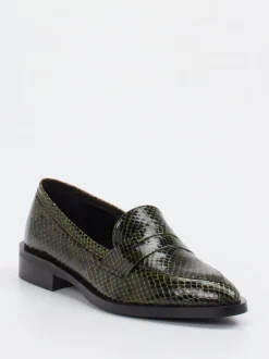 Konstantin Starke – Loafer aus Lackleder mit Schlangenprägung