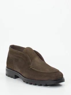 Konstantin Starke – Loafer aus Veloursleder Olivbraun
