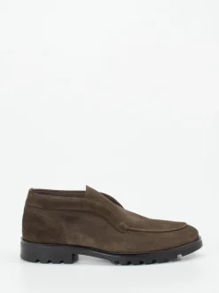 Konstantin Starke – Loafer aus Veloursleder Olivbraun