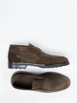 Konstantin Starke – Loafer aus Veloursleder Olivbraun