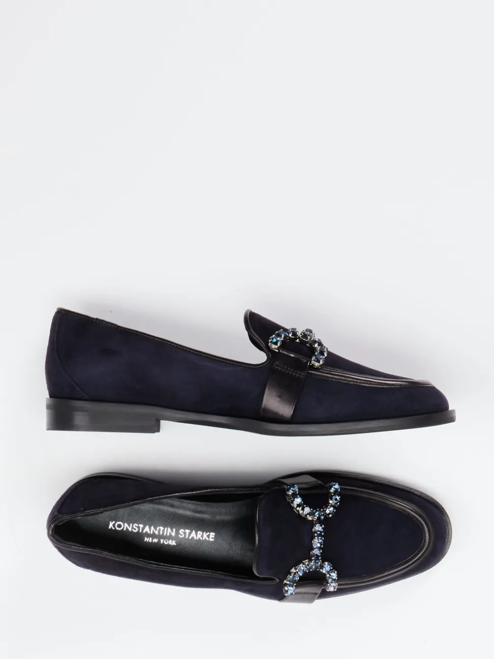 Konstantin Starke – Loafer aus Veloursleder Dunkelblau