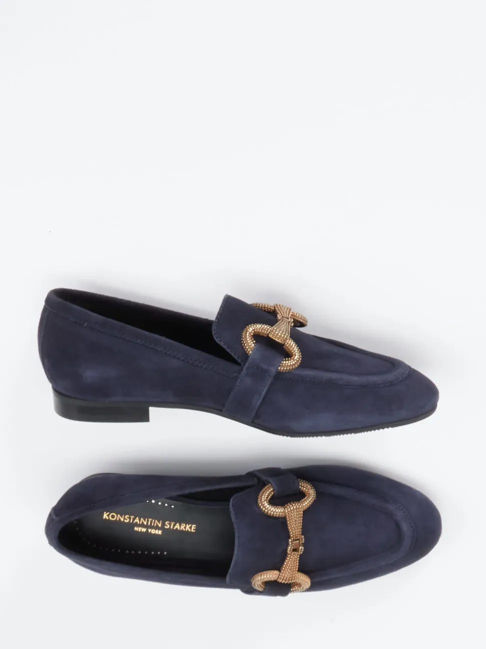 Konstantin Starke – Loafer aus Veloursleder Dunkelblau