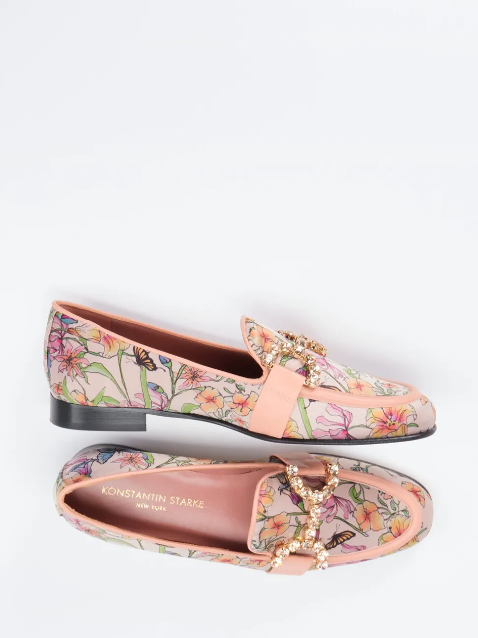 Konstantin Starke – Loafer aus glänzendem Textil Rosé