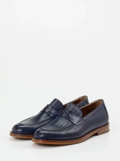 Konstantin Starke – Loafer aus geprägtem Leder Blau