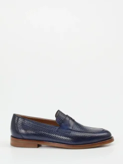 Konstantin Starke – Loafer aus geprägtem Leder Blau