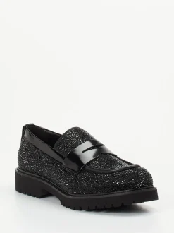 Konstantin Starke – Loafer aus Metallicleder Schwarz
