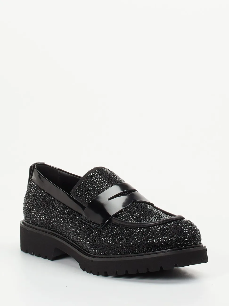 Konstantin Starke – Loafer aus Metallicleder Schwarz