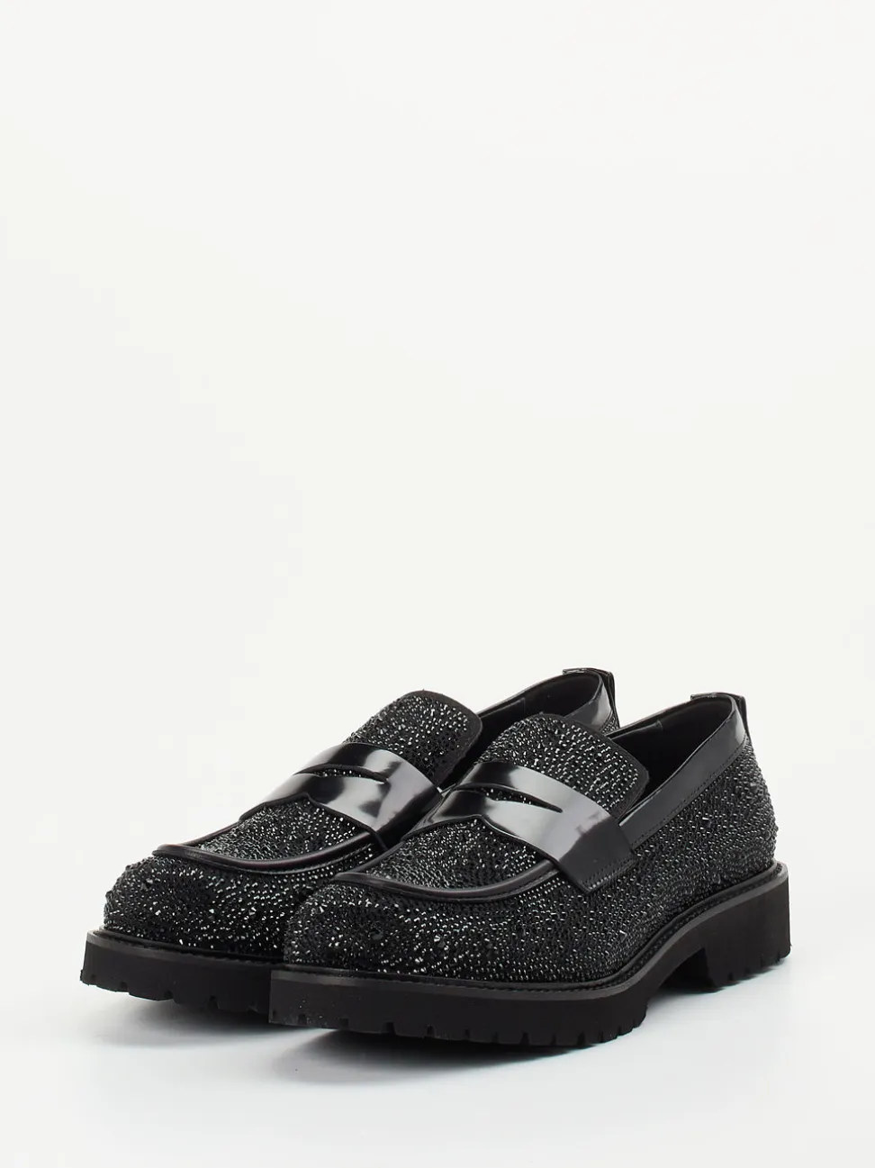Konstantin Starke – Loafer aus Metallicleder Schwarz