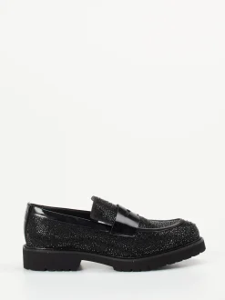 Konstantin Starke – Loafer aus Metallicleder Schwarz