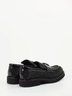 Konstantin Starke – Loafer aus Metallicleder Schwarz