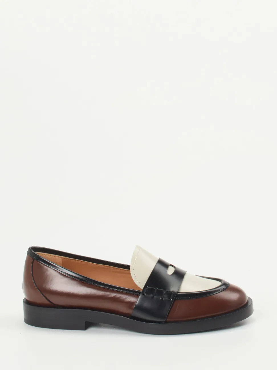 Konstantin Starke – Loafer aus Hochglanzleder kastanienbraun