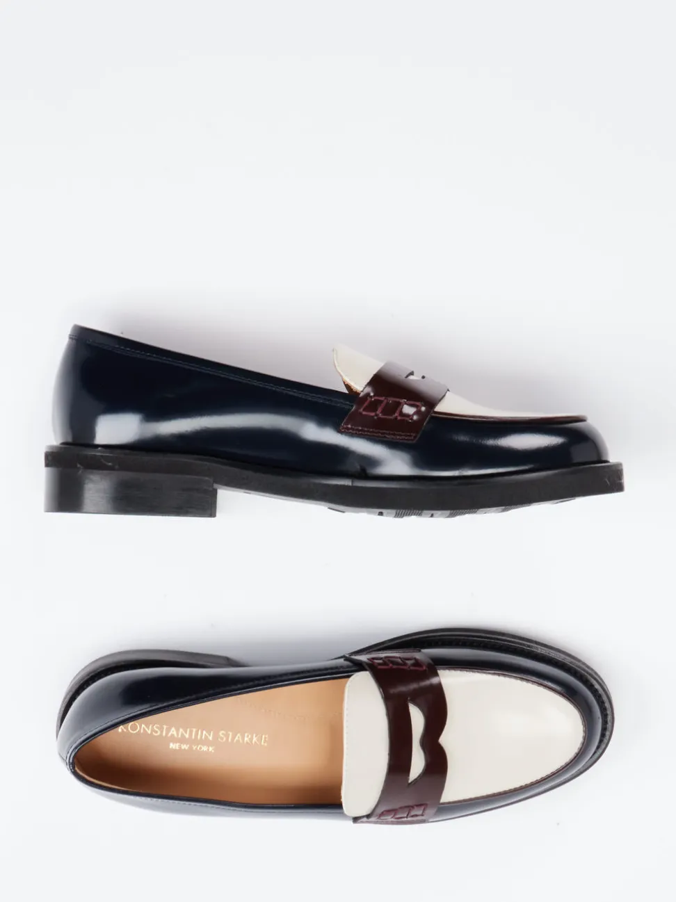 Konstantin Starke – Loafer aus Hochglanzleder blau