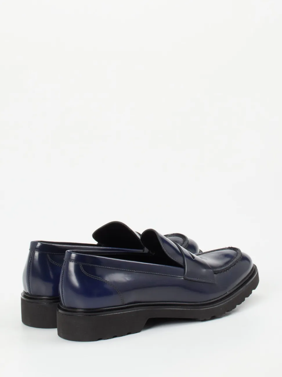 Konstantin Starke – Loafer aus Hochglanzleder Dunkelblau