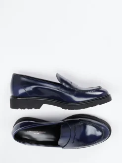 Konstantin Starke – Loafer aus Hochglanzleder Dunkelblau