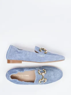 Konstantin Starke – Loafer aus Veloursleder in Jeansblau