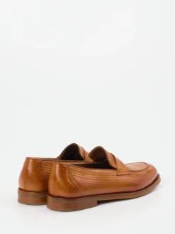 Konstantin Starke – Loafer aus geprägtem Leder cognac