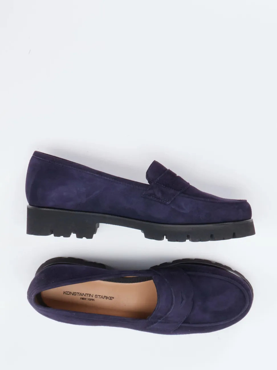 Konstantin Starke – Loafer aus Veloursleder Dunkelblau