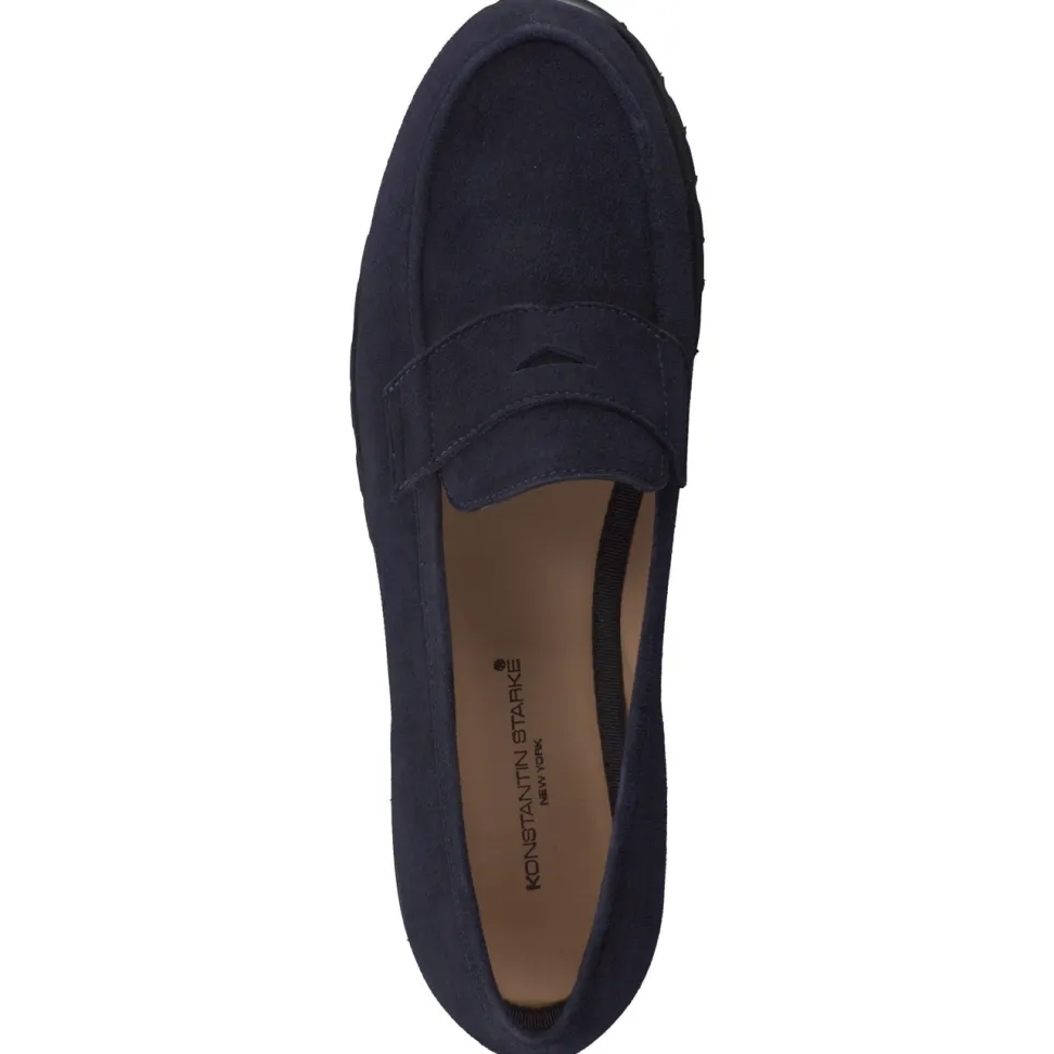 Konstantin Starke – Loafer aus Veloursleder Dunkelblau
