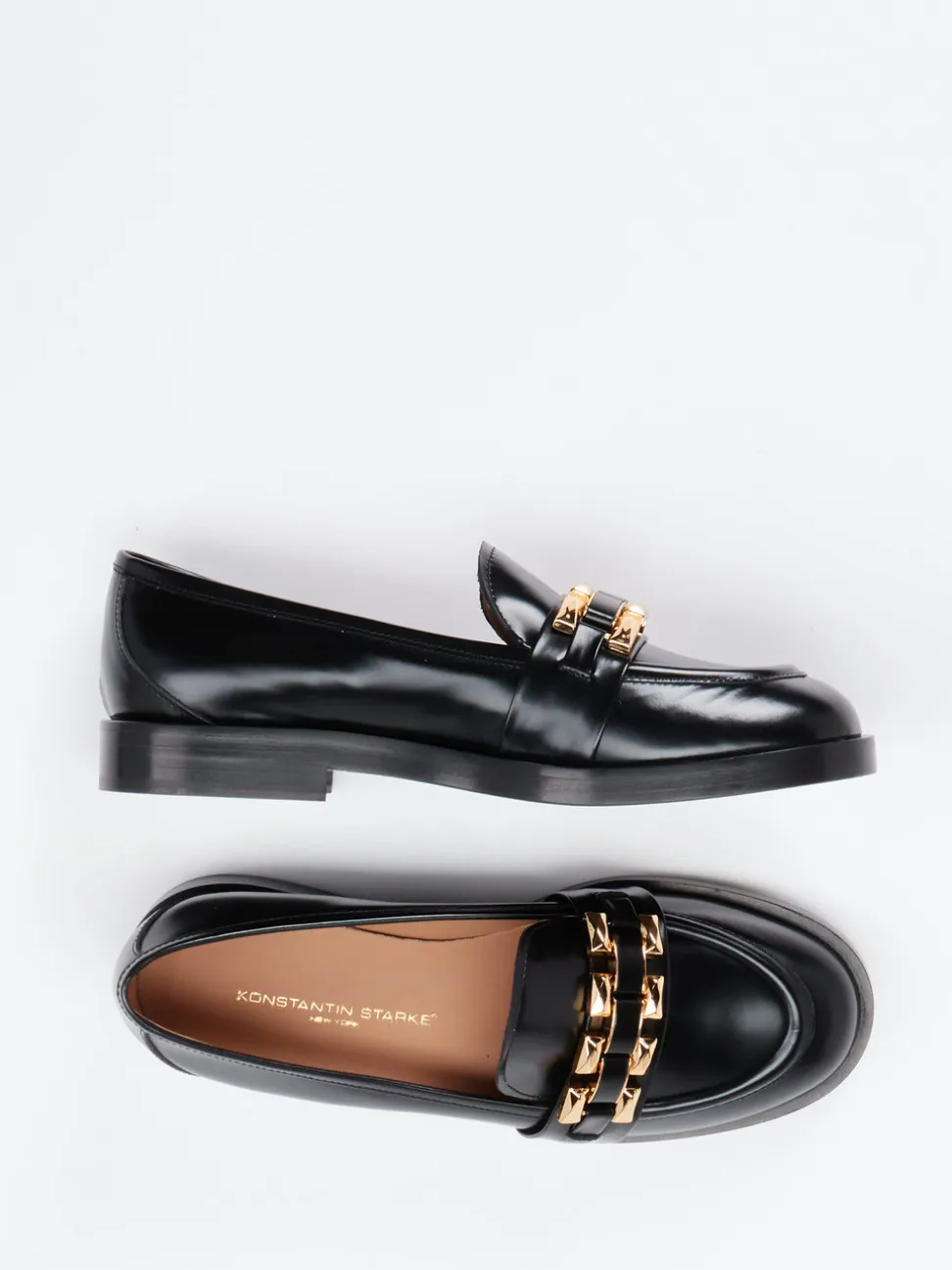 Konstantin Starke – Loafer aus Hochglanzleder Schwarz