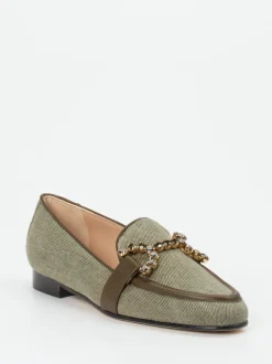 Konstantin Starke – Loafer aus Textil in Olivgrün