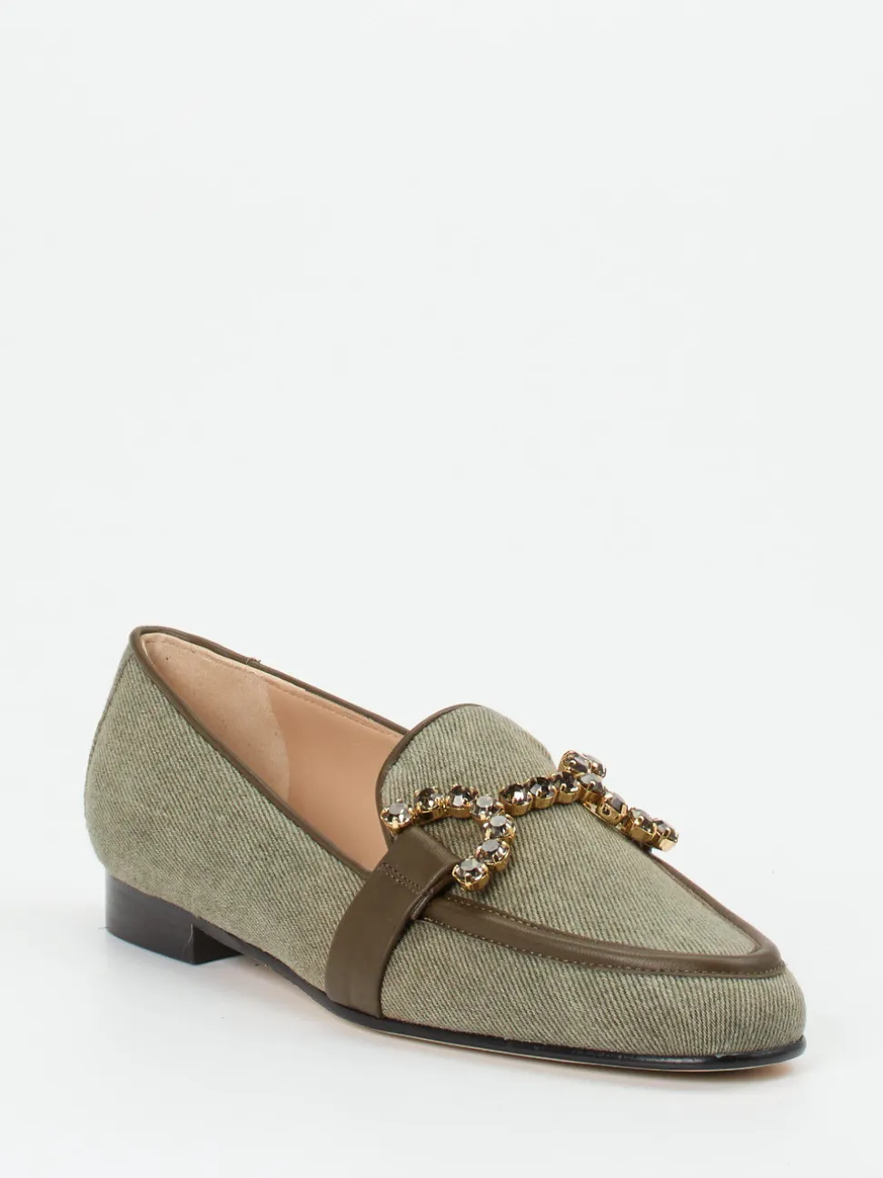 Konstantin Starke – Loafer aus Textil in Olivgrün