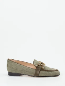Konstantin Starke – Loafer aus Textil in Olivgrün