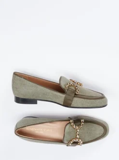 Konstantin Starke – Loafer aus Textil in Olivgrün