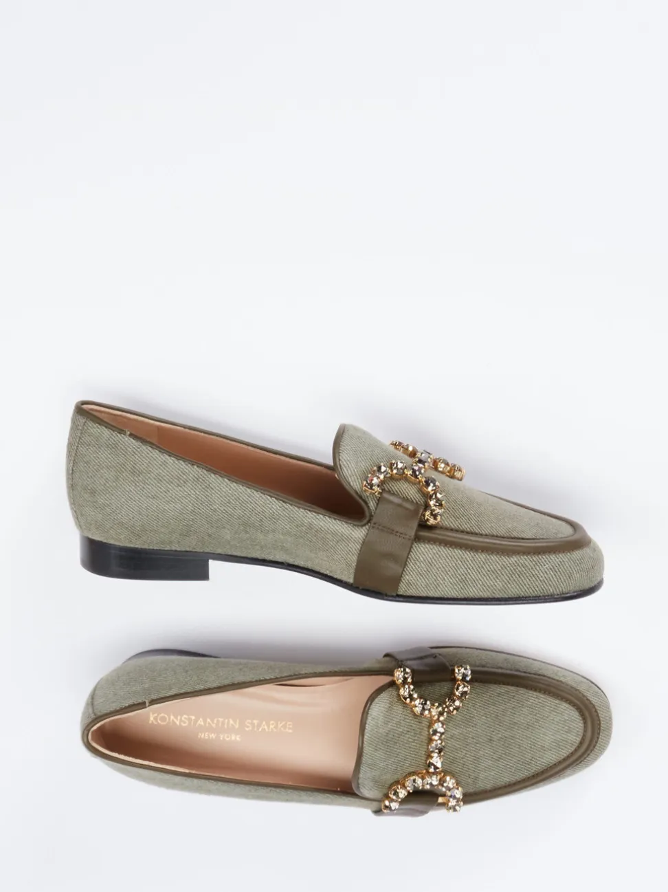 Konstantin Starke – Loafer aus Textil in Olivgrün