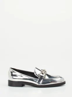 Konstantin Starke – Loafer aus Metallicleder silber
