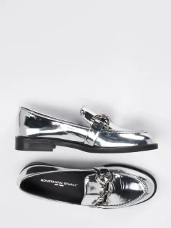 Konstantin Starke – Loafer aus Metallicleder silber