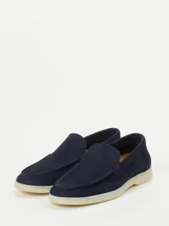 Konstantin Starke – Loafer aus Veloursleder Dunkelblau