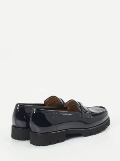 Konstantin Starke – Loafer aus Lackleder tiefblau