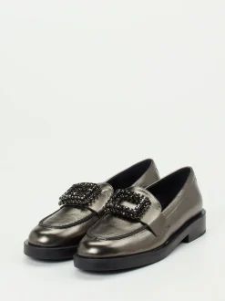 Konstantin Starke – Loafer aus Metallicleder anthrazit