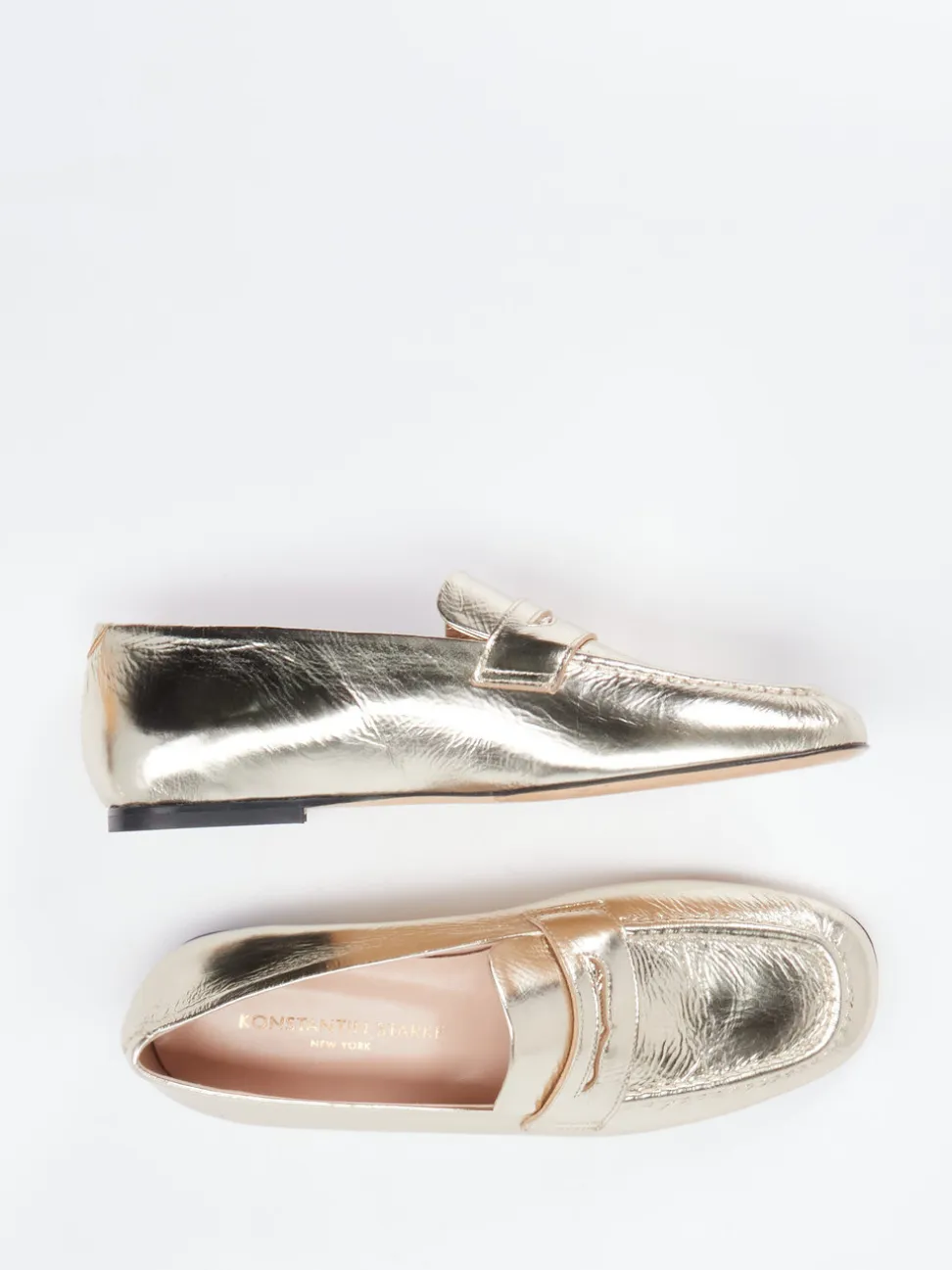 Konstantin Starke – Loafer aus Metallicleder gold