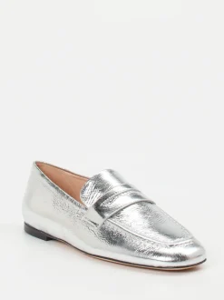Konstantin Starke – Loafer aus Metallicleder silber