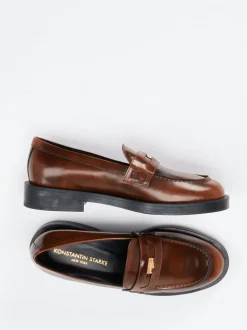 Konstantin Starke – Loafer aus Hochglanzleder Braun