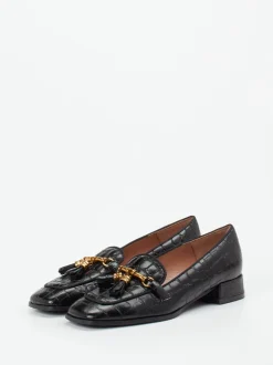 Konstantin Starke – Loafer aus geprägtem Leder schwarz